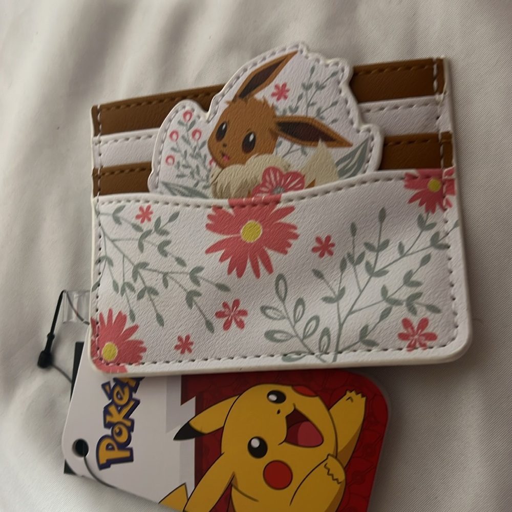 Loungefly Pokémon Eevee Spring Flowers Backpack & matching card wallet NWT - Picture 7 of 8